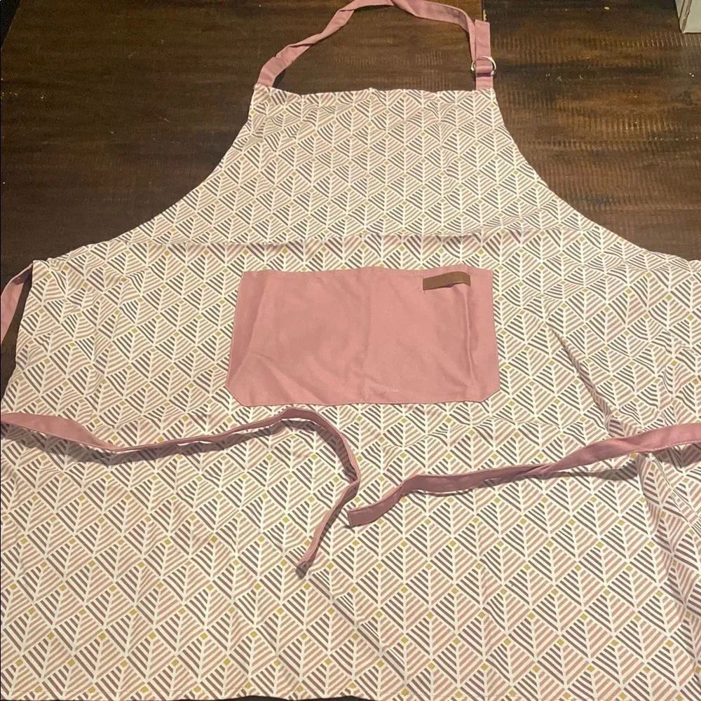 Geometric Pink and cream Apron